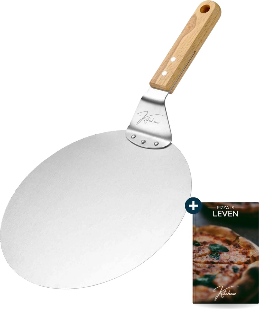 Kitchenz Pelle à Pizza Acier Inoxydable - Pelle à Pizza Pour BBQ - Manche Bois - 25,5 CM 3 Kitchenz Pelle à Pizza Acier Inoxydable - Pelle à Pizza Pour BBQ - Manche Bois - 25,5 CM