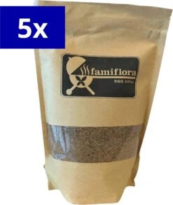 Famiflora BBQ Smoke Moth - Vin Rouge - 8500ML (5 Pièces De 1700ML) - Farine De Fumée Idéale Pour Le Gibier, Le Bœuf Et Le Porc Pour Un Goût Sucré Complet