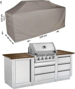 Housse Cuisine Exterieure 245 X 85 H : 125/115 Cm - Housse Barbecue - RBBQ245
