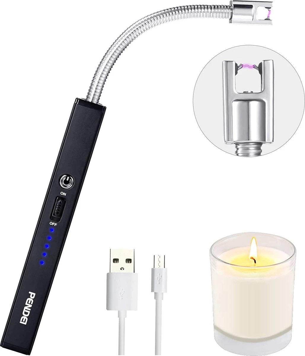 PENDEI Briquet électrique Rechargeable USB Avec Indicateur De Batterie LED Cou Flexible 360 Degrés Coupe-vent Pour Bougies Barbecue Feux D'artifice Cuisinière à Gaz Cuisine Camping 3 PENDEI Briquet électrique Rechargeable USB Avec Indicateur De Batterie LED Cou Flexible 360 Degrés Coupe-vent Pour Bougies Barbecue Feux D'artifice Cuisinière à Gaz Cuisine Camping