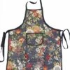 Tablier - Tissu De Luxe Gobelin - Kate Navy - Blauw Foncé Avec Des Fleurs Colorées -Magasin D'Accessoires Pour Barbecue 1029x1200 3