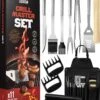 Squago BBQ Accessoires XXL Set Avec Tablier - Set D'outils Avec Pinces Brush Mat -Magasin D'Accessoires Pour Barbecue 1031x1200 1