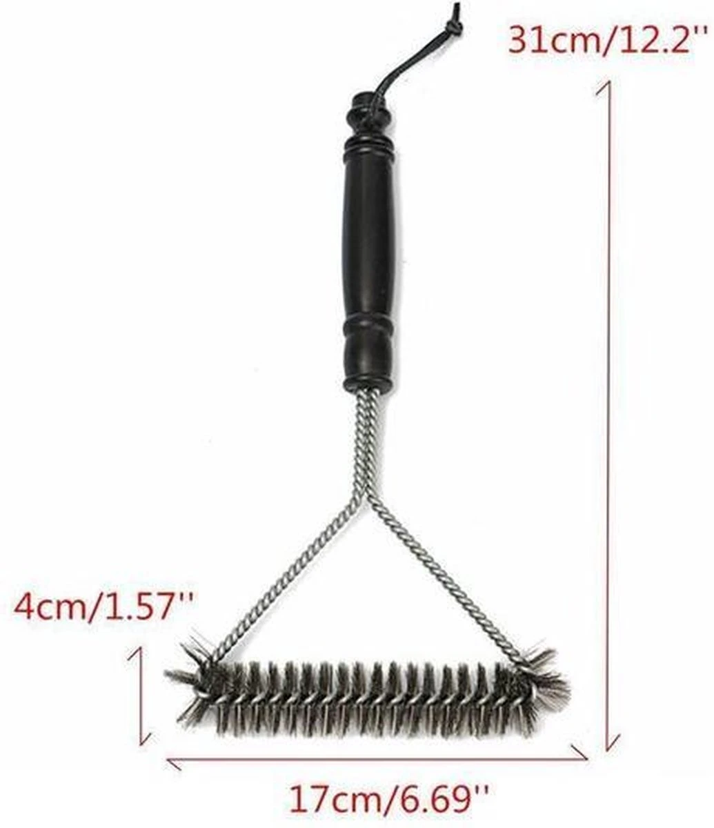 Brosse De Nettoyage Pour Barbecue En Métal 31 Cm De Long 17 Cm De Large / La Vraie Avec Cordon De Suspension 5 Brosse De Nettoyage Pour Barbecue En Métal 31 Cm De Long 17 Cm De Large / La Vraie Avec Cordon De Suspension – Image 3