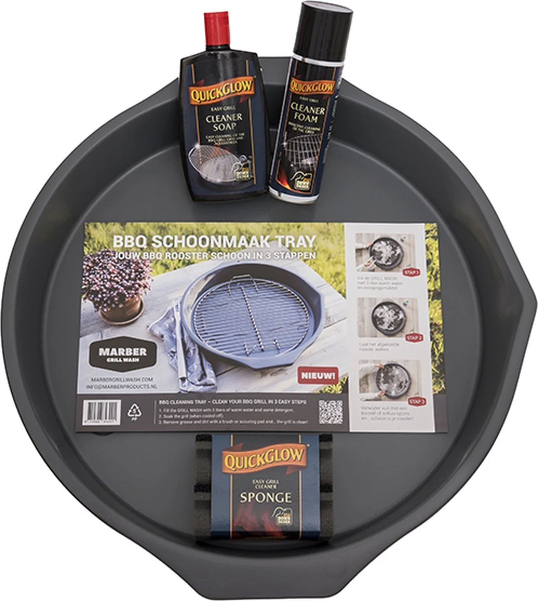 MARBER PRODUCTS - Kit De Nettoyage BBQ 4 : GRILL WASH + Savon Cleaner + Mousse Cleaner + Éponges Grill (2) - Pour Grilles Jusqu'à 48 Cm 4 MARBER PRODUCTS - Kit De Nettoyage BBQ 4 : GRILL WASH + Savon Cleaner + Mousse Cleaner + Éponges Grill (2) - Pour Grilles Jusqu'à 48 Cm – Image 2