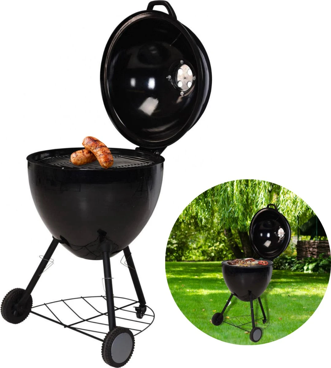 BBQ à Charbon De Bois Cheqo® Luxe XXL - Ø 56,5 Cm - Surface De La Grille 49 Cm - Grille De Ventilation En Acier Inoxydable - Hauteur 97 Cm - Poids 14,6 Kg - Mobile - Barbecue 3 BBQ à Charbon De Bois Cheqo® Luxe XXL - Ø 56,5 Cm - Surface De La Grille 49 Cm - Grille De Ventilation En Acier Inoxydable - Hauteur 97 Cm - Poids 14,6 Kg - Mobile - Barbecue