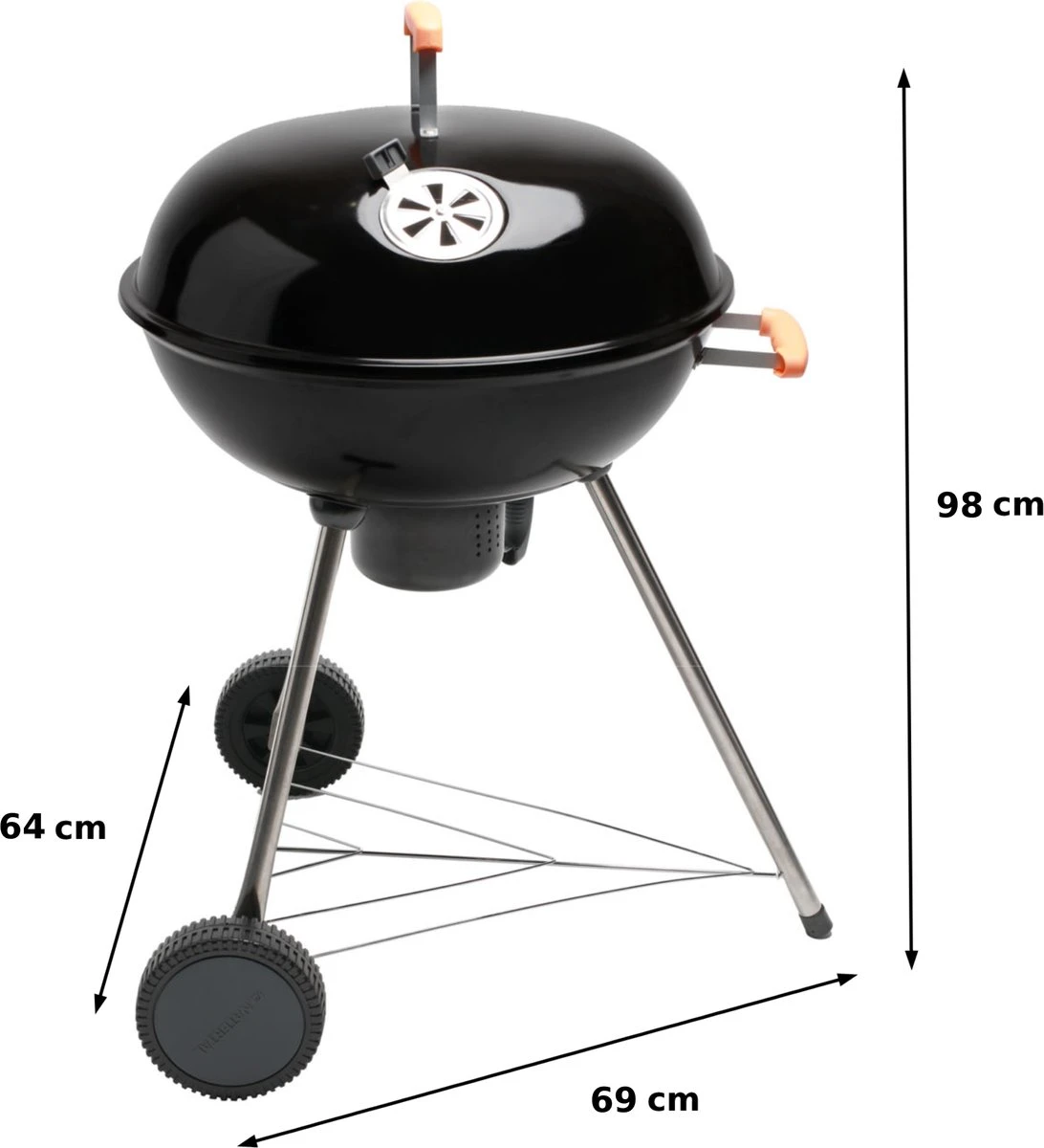 NATERIAL - Barbecue à Charbon PHOENIX ALPHA - 8 Personnes - Ø 57 Cm - H. 97 Cm - Acier émaillé - Zwart - Barbecue Boule 4 NATERIAL - Barbecue à Charbon PHOENIX ALPHA - 8 Personnes - Ø 57 Cm - H. 97 Cm - Acier émaillé - Zwart - Barbecue Boule – Image 2