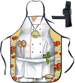 Tablier Barbecue - Homme - Rigolo - Tablier De Cuisine - Taille Unique - Bleu