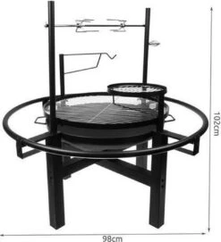 5-in-1 Jardin Grill Avec Rôtissoire - BBQ Rôtisserie - Barbecue Multi Rotisserie - BBQ 5 En 1 - BBQ, Grill, Cheminée, Spit, Pot Grate - Barbecue Rôtisserie - Barbecue Rôtisserie - 120x98 -Magasin D'Accessoires Pour Barbecue 1094x1200 3