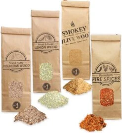 Bois D'Olivier Fumé - 3X 300ml SMOKING MOTH Selection + 300ml D'herbes à Feu, Bois D'Olivier - Chêne Vert - Citronnier - Farine Fumée Fine ø 0-1mm