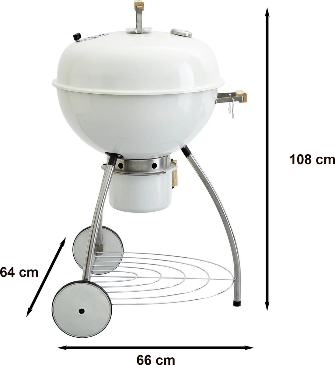 NATERIAL - Barbecue à Charbon PHOENIX BETA II - 8 Personnes - Ø 57 Cm - H. 108 Cm - Acier émaillé - Crème - Kogelbarbecue 4 NATERIAL - Barbecue à Charbon PHOENIX BETA II - 8 Personnes - Ø 57 Cm - H. 108 Cm - Acier émaillé - Crème - Kogelbarbecue – Image 2