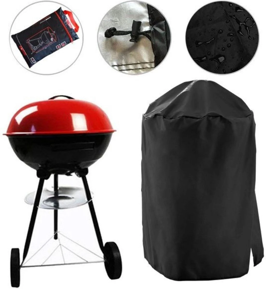 Housse Pour Barbecue Pro Garden - Rond - 70 X 80 Cm - Housse Pour Barbecue - Housse Pour Barbecue En Boule - Noir 6 Housse Pour Barbecue Pro Garden - Rond - 70 X 80 Cm - Housse Pour Barbecue - Housse Pour Barbecue En Boule - Noir – Image 4
