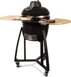 Patton - Kamado 16 - Premium Black - Barbecue En Céramique - Avec Indicateur De Température à Cœur Bluetooth - éclairage LED - Moyen - Complet - Noir -Magasin D'Accessoires Pour Barbecue 1104x1200