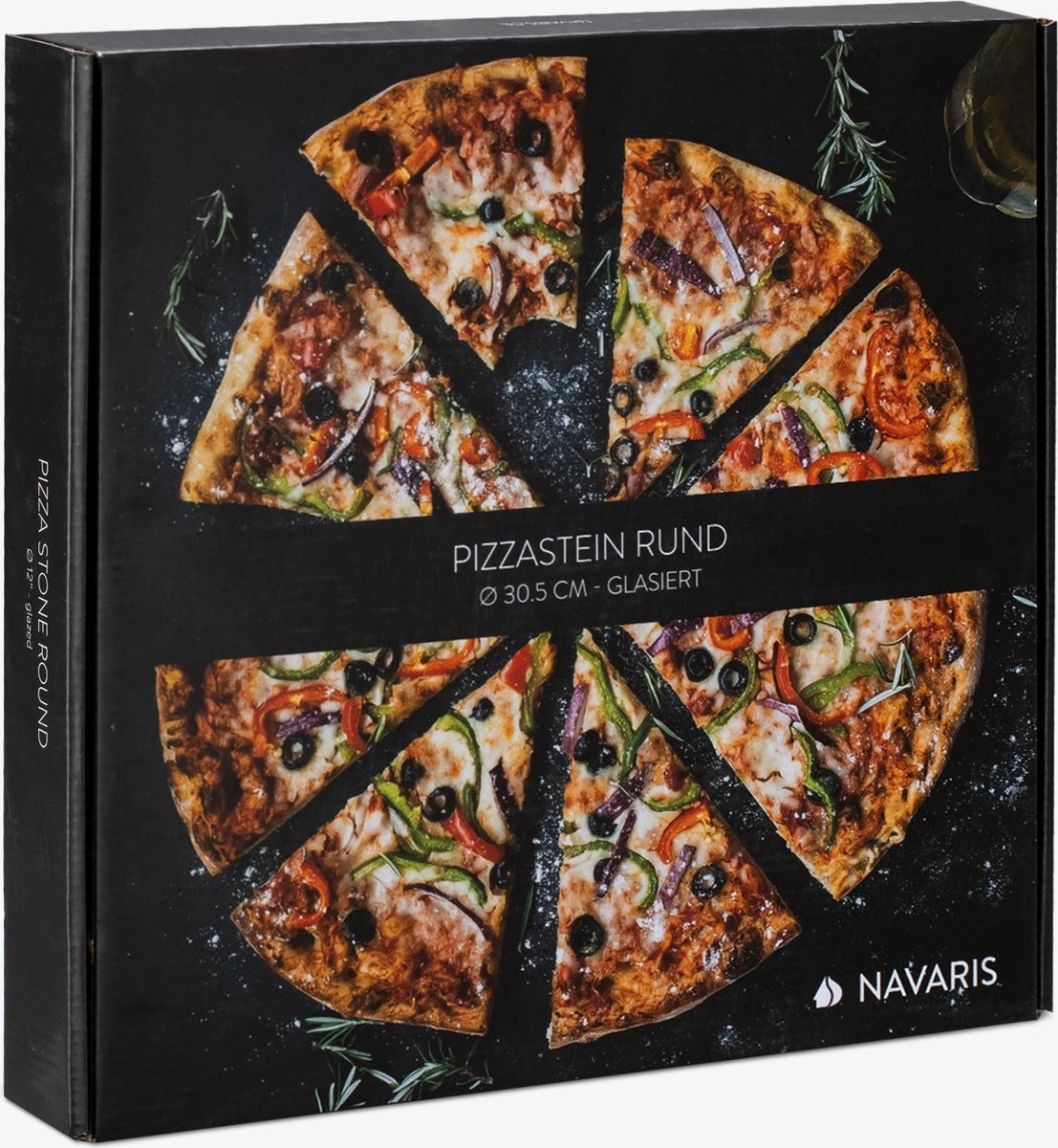 Navaris XL Pour Four Et Barbecue - Assiette à Pizza Ronde � 30,5 Cm - Pierre à Pain - Céramique émaillée - Zwart 5 Navaris XL Pour Four Et Barbecue - Assiette à Pizza Ronde � 30,5 Cm - Pierre à Pain - Céramique émaillée - Zwart – Image 3