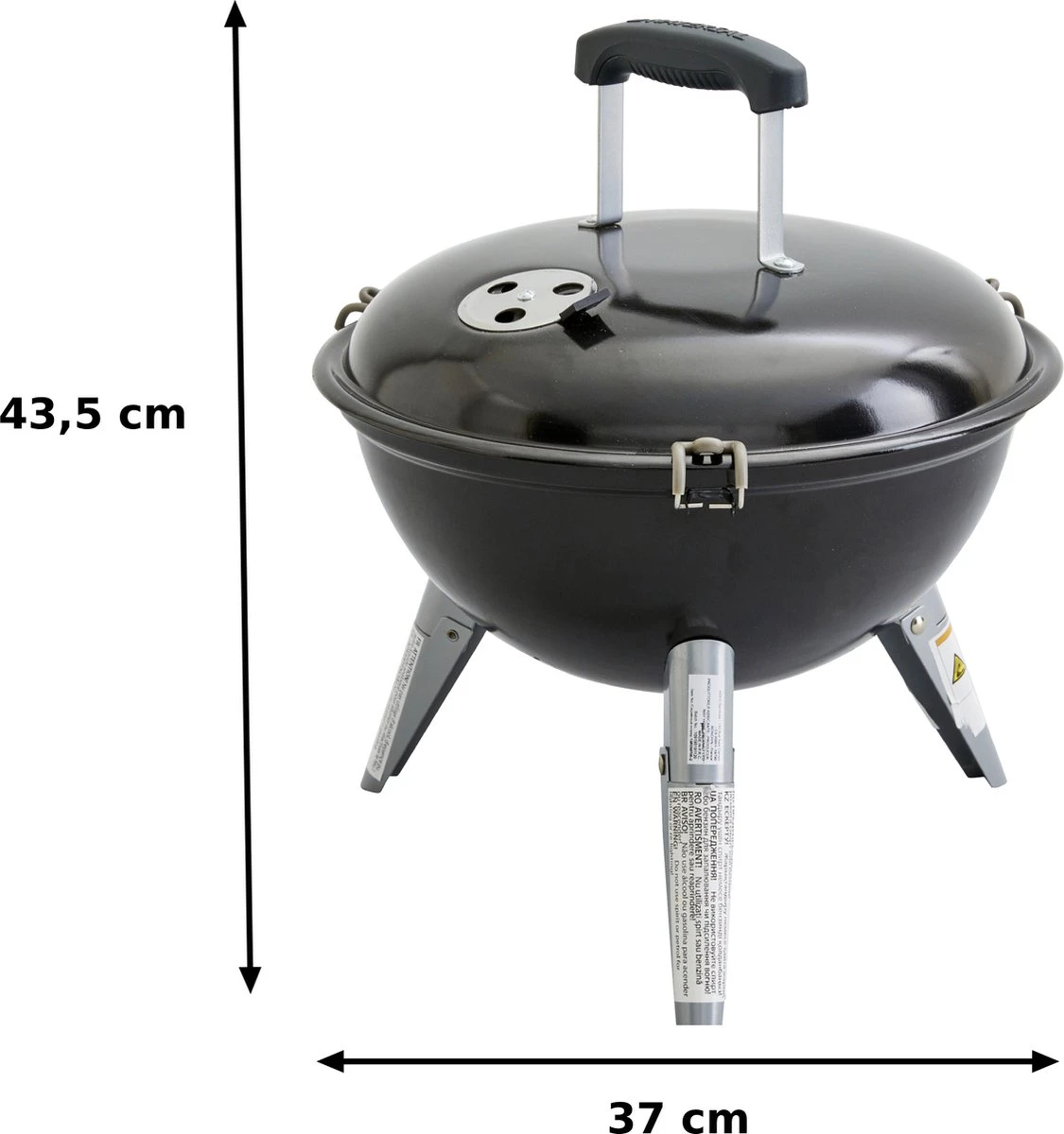 NATERIAL - Barbecue à Charbon Portable POENIX ALPHA II NOMAD - 4 Personnes - Ø37 Cm - H. 43,5 Cm - Acier émaillé - Zwart - Barbecue Pique-nique - Barbecue De Camping 4 NATERIAL - Barbecue à Charbon Portable POENIX ALPHA II NOMAD - 4 Personnes - Ø37 Cm - H. 43,5 Cm - Acier émaillé - Zwart - Barbecue Pique-nique - Barbecue De Camping – Image 2