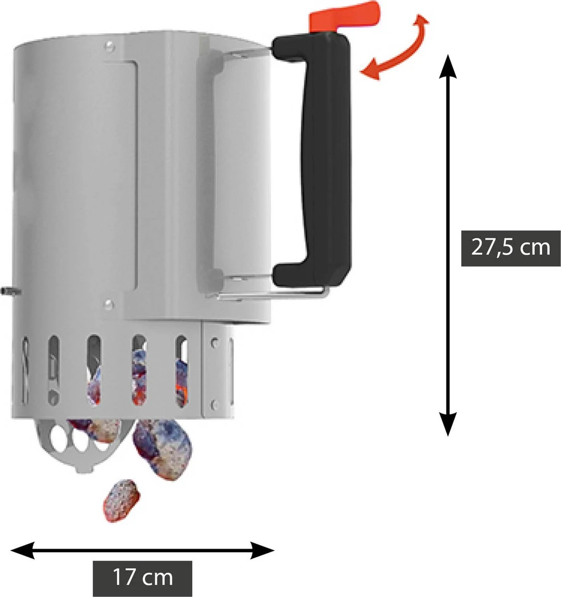 Barbecook - Démarreur De Briquettes - Démarreur De BBQ - Démarreur De Charbon De Bois - Acier Inoxydable - Ø 16,5 X 27,5 Cm 7 Barbecook - Démarreur De Briquettes - Démarreur De BBQ - Démarreur De Charbon De Bois - Acier Inoxydable - Ø 16,5 X 27,5 Cm – Image 5