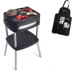 FRITEL Barbecue électrique/grill De Table BBQ 3256 + BERGHOFF Ensemble Barbecue 9 Pièces En Tablier Cubo Line
