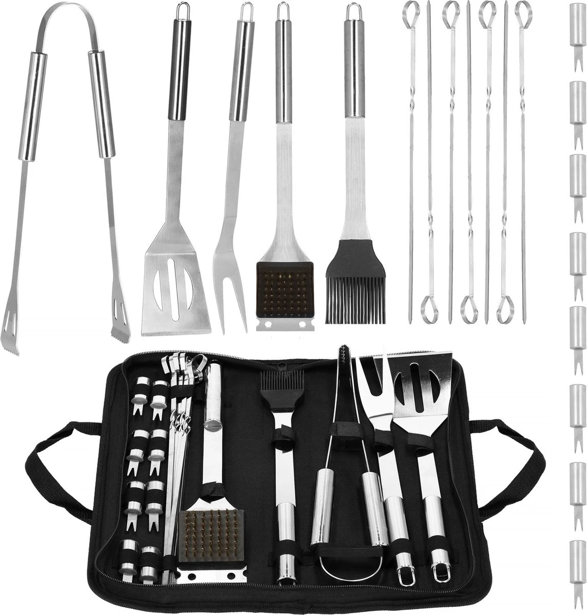 Accessoires Pour BBQ Springos | Outils De Barbecue| Set De 20 Pièces | Y Compris Sac De Transport De Luxe | Acier Inoxydable 10 Accessoires Pour BBQ Springos | Outils De Barbecue| Set De 20 Pièces | Y Compris Sac De Transport De Luxe | Acier Inoxydable – Image 8