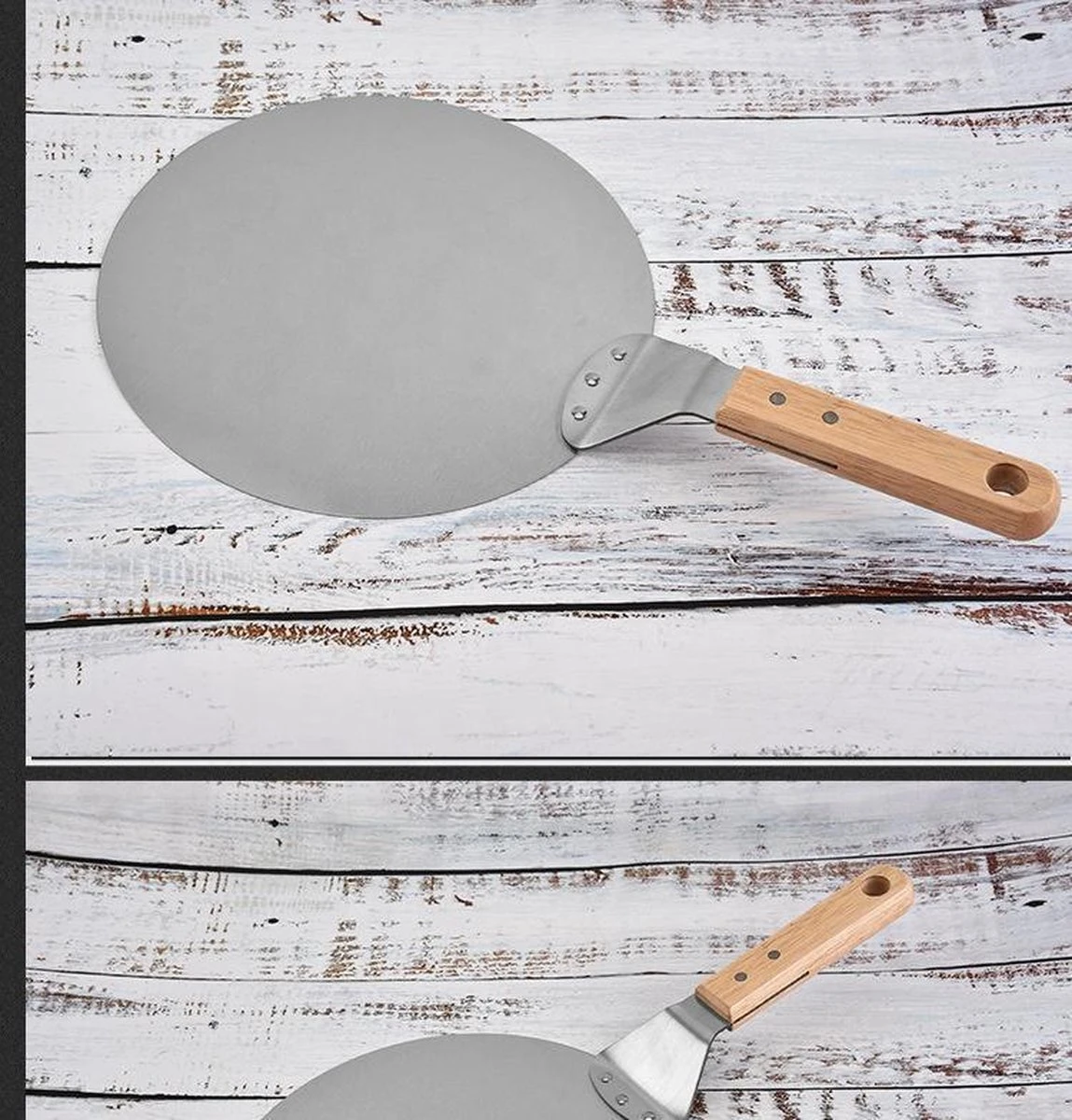 Cuillère à Pizza En Acier Inoxydable - Pelle à Gâteau - Pizza - Gâteau - Manche En Bois - Intérieur - Extérieur - Pour Barbecue Ou Four - 25,5 Cm 4 Cuillère à Pizza En Acier Inoxydable - Pelle à Gâteau - Pizza - Gâteau - Manche En Bois - Intérieur - Extérieur - Pour Barbecue Ou Four - 25,5 Cm – Image 2