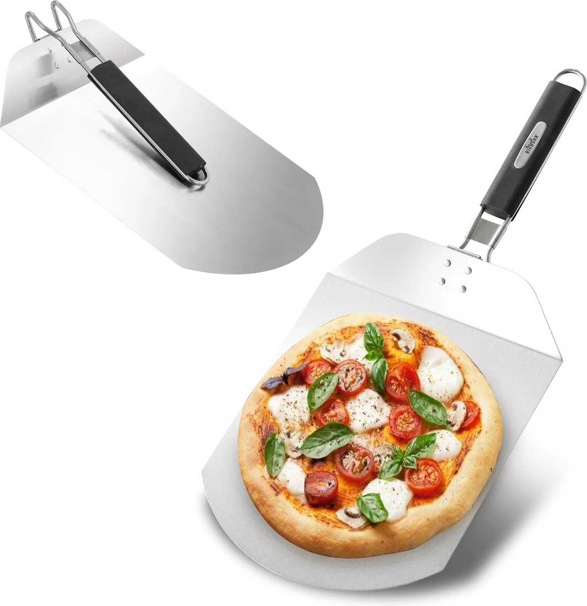 Pelle à Pizza Bighorn Pour BBQ Et Four-Manche Pliant -Coupe-Pizza-Inox -convient Comme Pelle à Pain Et Pelle à Four - SRPT01 9 Pelle à Pizza Bighorn Pour BBQ Et Four-Manche Pliant -Coupe-Pizza-Inox -convient Comme Pelle à Pain Et Pelle à Four - SRPT01 – Image 7
