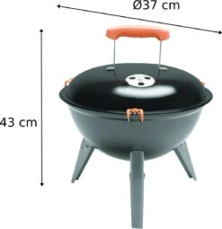 NATERIAL - Barbecue à Charbon Portable PHOENIX NOMAD - 4 Personnes - Ø37 Cm - H. 35/43 Cm - Acier émaillé - Zwart - Grill Sphérique -Magasin D'Accessoires Pour Barbecue 1164x1200