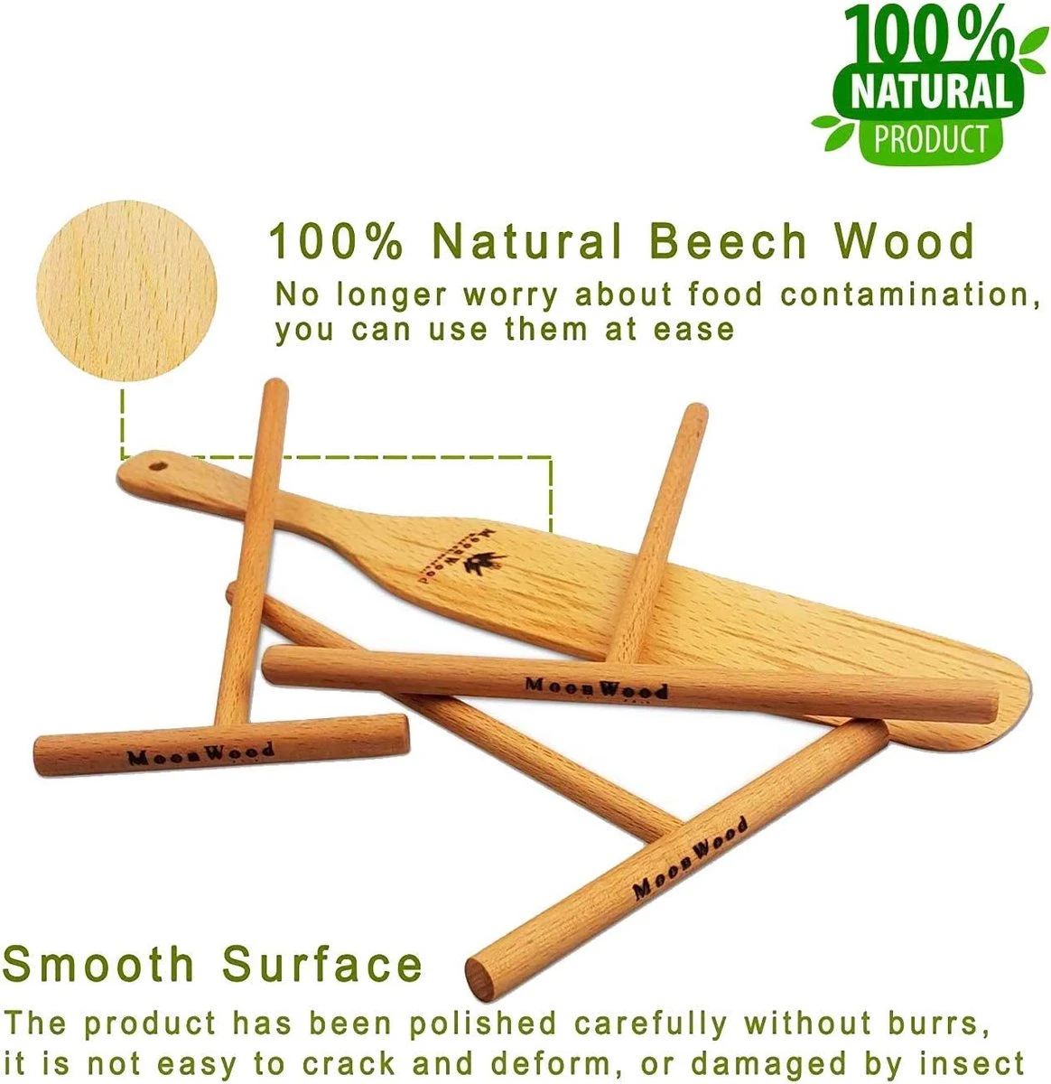 Crêpière - Spatule à Crêpes - 4 Pièces En Bois (18", 13", 9" Spatule Et Spatule En Bois De 30 Cm De Long) Tailles Pratiques Pour Tous Les Amateurs De Crêpes - Crêpière 100% Naturelle Et De Haute Qualité 9 Crêpière - Spatule à Crêpes - 4 Pièces En Bois (18", 13", 9" Spatule Et Spatule En Bois De 30 Cm De Long) Tailles Pratiques Pour Tous Les Amateurs De Crêpes - Crêpière 100% Naturelle Et De Haute Qualité – Image 7