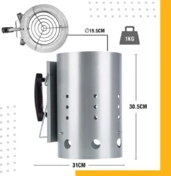 Allume-charbon LARGE - Allume-briquette Avec Poignée De Sécurité - Démarreur Rapide Pour Barbecue - Allume- Charbon De Bois Pour BBQ -Magasin D'Accessoires Pour Barbecue 1165x1200 10