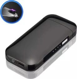 Briquet électrique K&L | Briquet Rechargeable USB | Résistant Au Vent Et Aux Tempêtes | Briquet (Zwart)