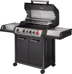 Barbecue à Gaz Enders Monroe Black Pro 4 IK Turbo - Surface De Cuisson 74 × 43 Cm - 41 Kg - Allumage Piezo - Dimensions 153,5 × 58 × 118,5 Cm - Amovible -Magasin D'Accessoires Pour Barbecue 1172x1200 2