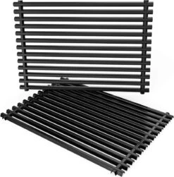 Grille De BBQ Onlyfire, Grille De Rechange, émaillée, Angulaire, Pour Weber 7525, Spirit Genesis, 44 X 30 Cm, 2 Pièces, Noir