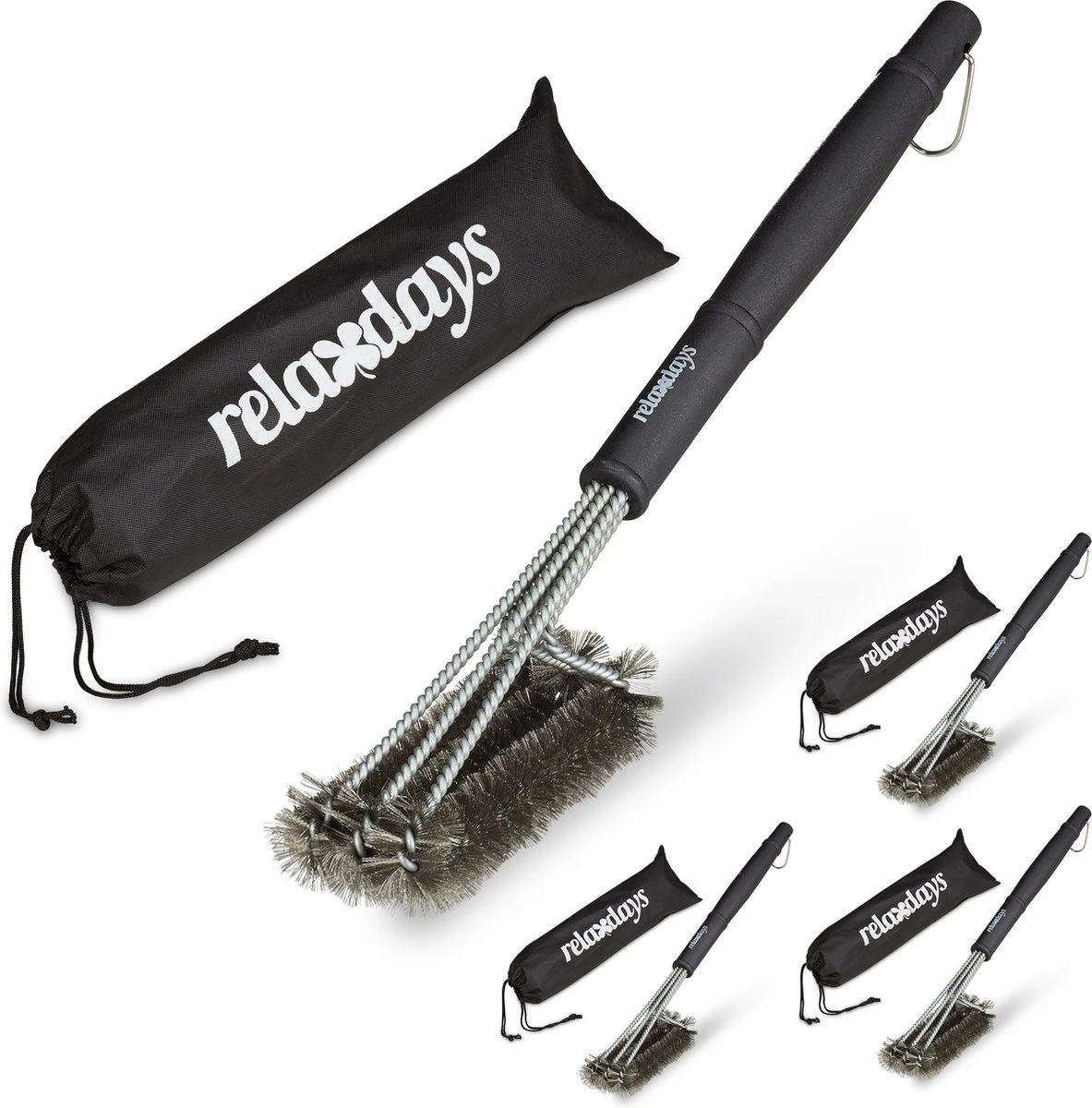 Relaxdays 4x Brosse à Barbecue En Acier Inoxydable - Brosse Métallique Pour Barbecue - Brosse De Nettoyage - Brosse Métallique 3 Relaxdays 4x Brosse à Barbecue En Acier Inoxydable - Brosse Métallique Pour Barbecue - Brosse De Nettoyage - Brosse Métallique
