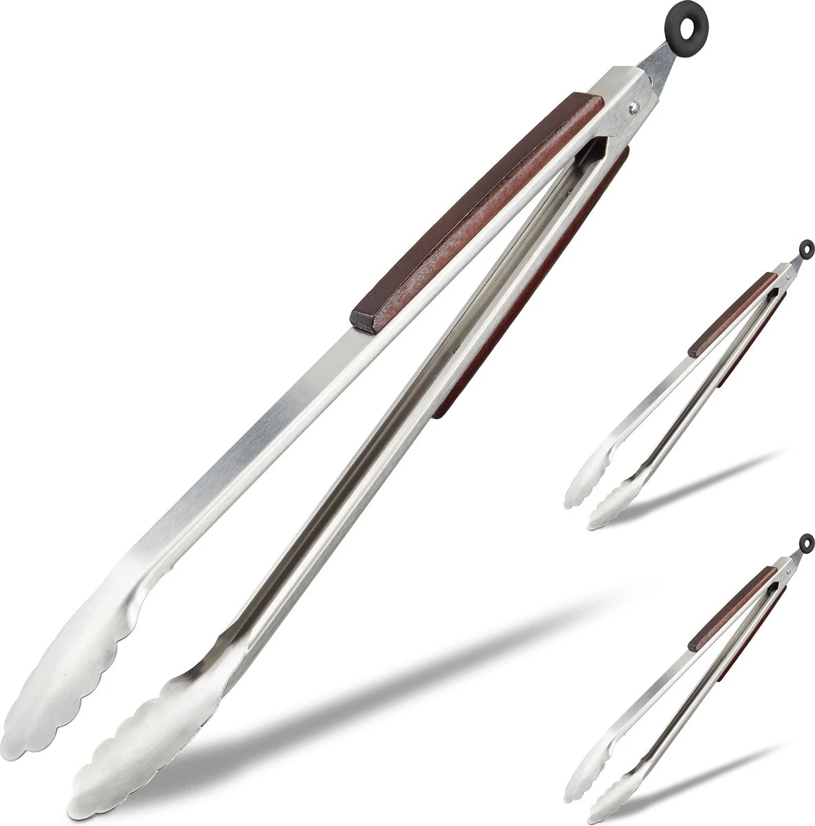 Relaxdays 3 X Pinces De Cuisine En Acier Inoxydable - Pinces Pour Barbecue - Manche En Bois - Pinces De Service - Pinces à Grill - 38 Cm 3 Relaxdays 3 X Pinces De Cuisine En Acier Inoxydable - Pinces Pour Barbecue - Manche En Bois - Pinces De Service - Pinces à Grill - 38 Cm
