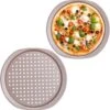 Assiette à Pizza Relaxdays 2 Pièces - Plaque De Cuisson Ronde - Avec Trous - Pour Pizza Et Flammkuchen