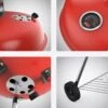Luxaliving - Barbecue à Charbon - Barbecue Boule Kogelbarbecue X H90 Centimètres - Barbecue Rond - Barbecue Sur Roues - Rouge - Métal -Magasin D'Accessoires Pour Barbecue 1188x1200