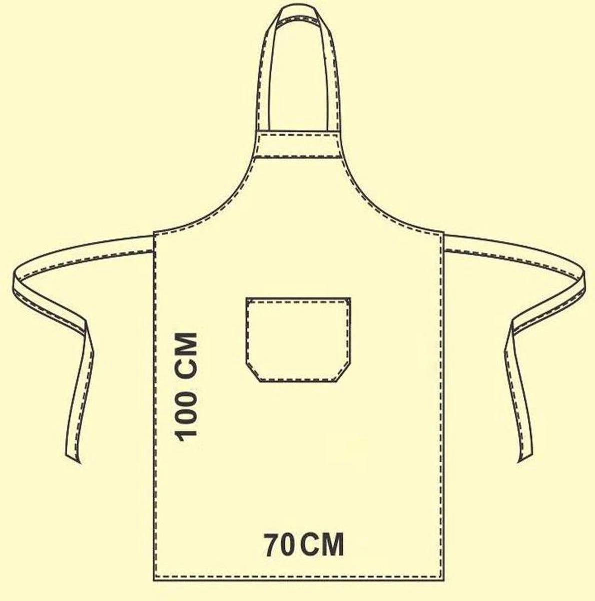 Tablier De Cuisine Homéé - Tablier Rayures Noires - 70 X 100 Cm 4 Tablier De Cuisine Homéé - Tablier Rayures Noires - 70 X 100 Cm – Image 2