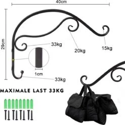 AISHNA Porte-plante à Suspendre, Crochet à Fleurs à Suspendre Solide Et Robuste, Crochets Pour Plantes Murales D'intérieur Et D'extérieur, Lot De 2 Convient Pour La Cour, Le Couloir, L'allée, La Porte, Etc. -Magasin D'Accessoires Pour Barbecue 1193x1200 7