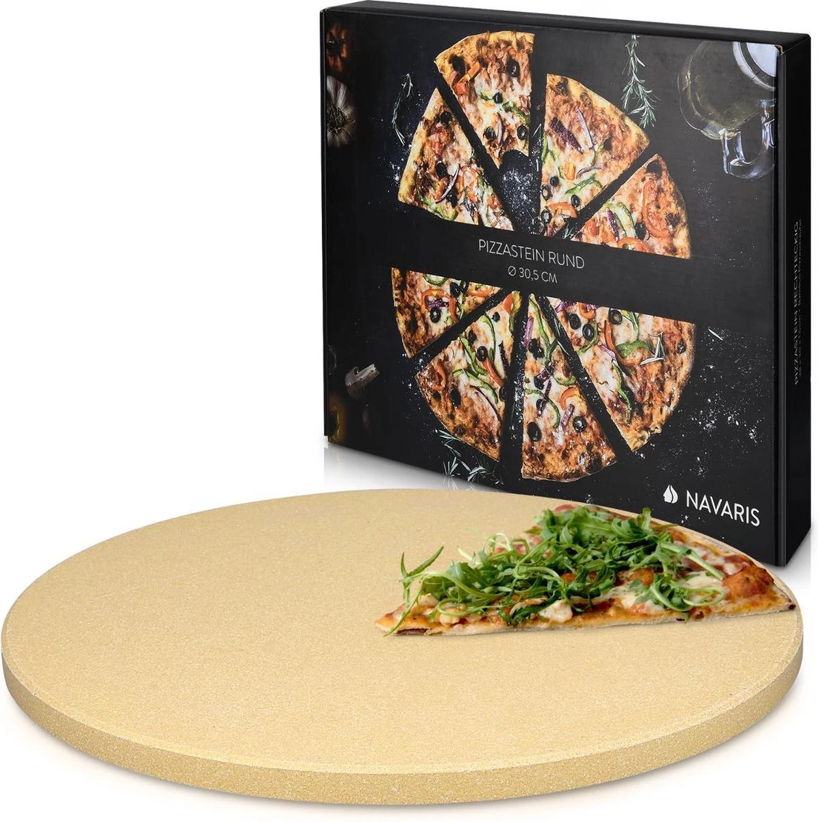Navaris Pour Four XL - Plaque à Pizza En Pierre Naturelle - Plaque à Pizza Pour Au Four Ou Au Barbecue - Pierre à Pain - Ronde - Diamètre 30,5 Cm 3 Navaris Pour Four XL - Plaque à Pizza En Pierre Naturelle - Plaque à Pizza Pour Au Four Ou Au Barbecue - Pierre à Pain - Ronde - Diamètre 30,5 Cm