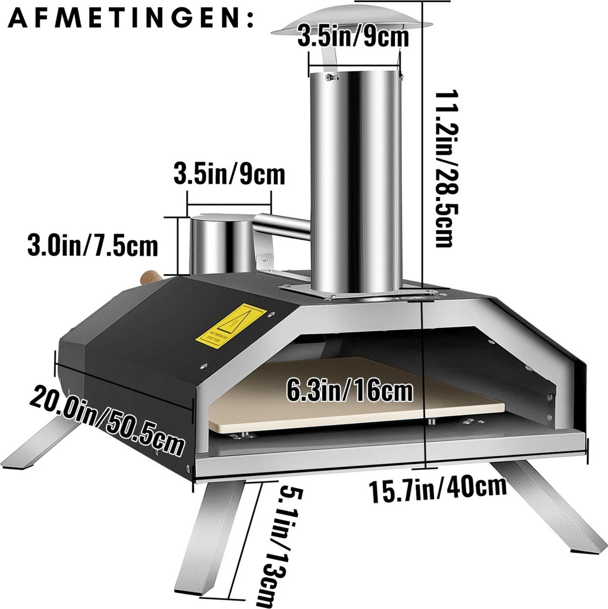 Four à Pizza Pizza - Cuisine D'Extérieur - Pizza Gourmet - Barbecue - Acier Inoxydable - Jusqu'à 600°C - Avec Sac De Transport 9 Four à Pizza Pizza - Cuisine D'Extérieur - Pizza Gourmet - Barbecue - Acier Inoxydable - Jusqu'à 600°C - Avec Sac De Transport – Image 7