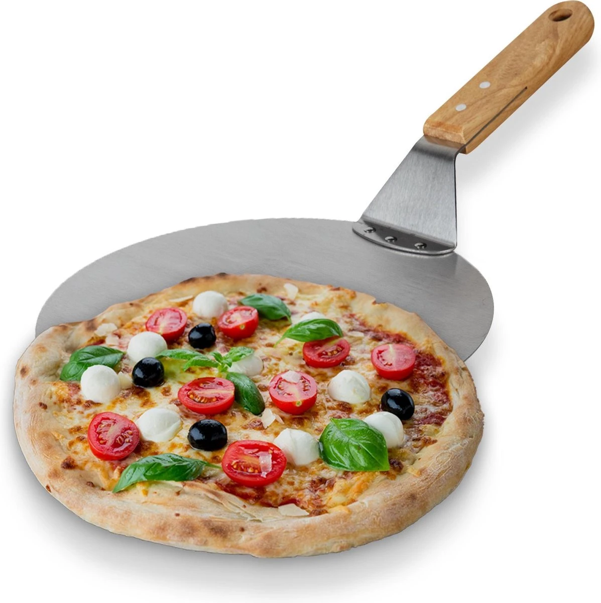 Nonna Pelle à Pizza Inox Ø25,5 - Spatule à Pizza Ronde Pour BBQ Ou Four Avec Manche En Bois - Longueur: 43 Cm 7 Nonna Pelle à Pizza Inox Ø25,5 - Spatule à Pizza Ronde Pour BBQ Ou Four Avec Manche En Bois - Longueur: 43 Cm – Image 5