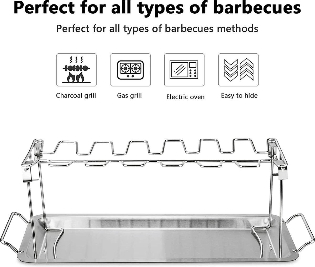 Doodadeals® | Poussin Grillé De Premium Supérieure | ACIER INOXYDABLE | Pour 12 Pilons De Kip | Marinade Et Plat De Service 5 Doodadeals® | Poussin Grillé De Premium Supérieure | ACIER INOXYDABLE | Pour 12 Pilons De Kip | Marinade Et Plat De Service – Image 3