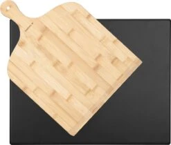 Navaris XL Pour Four, Grill Et Barbecue - Assiette à Pizza Rectangulaire 38 X 30 Cm - Set Comprenant Une Pelle à Pizza En Bambou - Céramique émaillée -Magasin D'Accessoires Pour Barbecue 1200x1022 3