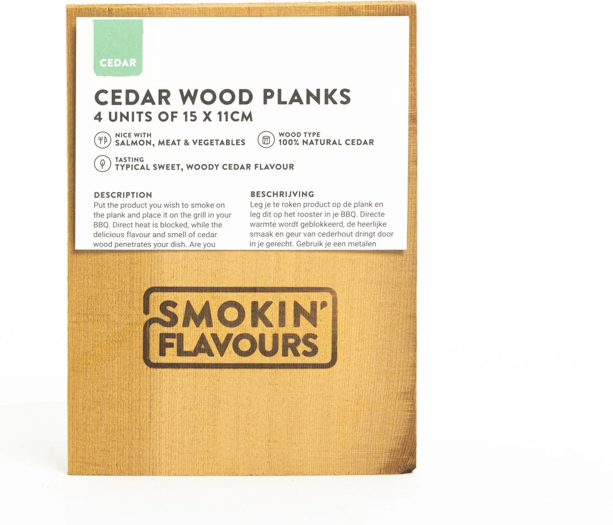 Smokin' Flavours | Planche à Fumer | Bois De Cèdre | 15 Cm I 4 Pièces | Bois De Fumage 3 Smokin' Flavours | Planche à Fumer | Bois De Cèdre | 15 Cm I 4 Pièces | Bois De Fumage