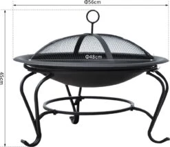 Outsunny Fire Bol Cheminée Foyer Pour Charbon De Bois Avec Protection Contre Les étincelles Rond 842-024 19 Outsunny Fire Bol Cheminée Foyer Pour Charbon De Bois Avec Protection Contre Les étincelles Rond 842-024 -Magasin D'Accessoires Pour Barbecue 1200x1036