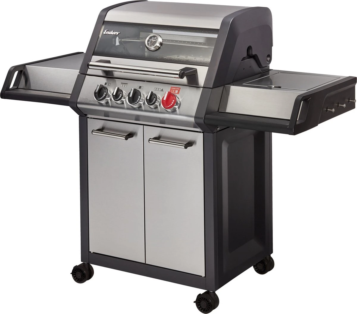 Barbecue à Gaz Enders Monroe Pro 3 SIK Turbo - 56 KG - Inox - Surface De Cuisson 62 × 43 Cm - Matière Grille De Cuisson Fonte émaillée 4 Barbecue à Gaz Enders Monroe Pro 3 SIK Turbo - 56 KG - Inox - Surface De Cuisson 62 × 43 Cm - Matière Grille De Cuisson Fonte émaillée – Image 2