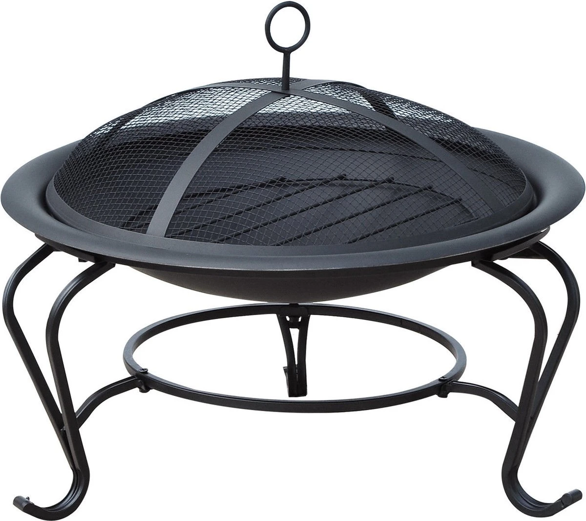 Outsunny Fire Bol Cheminée Foyer Pour Charbon De Bois Avec Protection Contre Les étincelles Rond 842-024 3 Outsunny Fire Bol Cheminée Foyer Pour Charbon De Bois Avec Protection Contre Les étincelles Rond 842-024