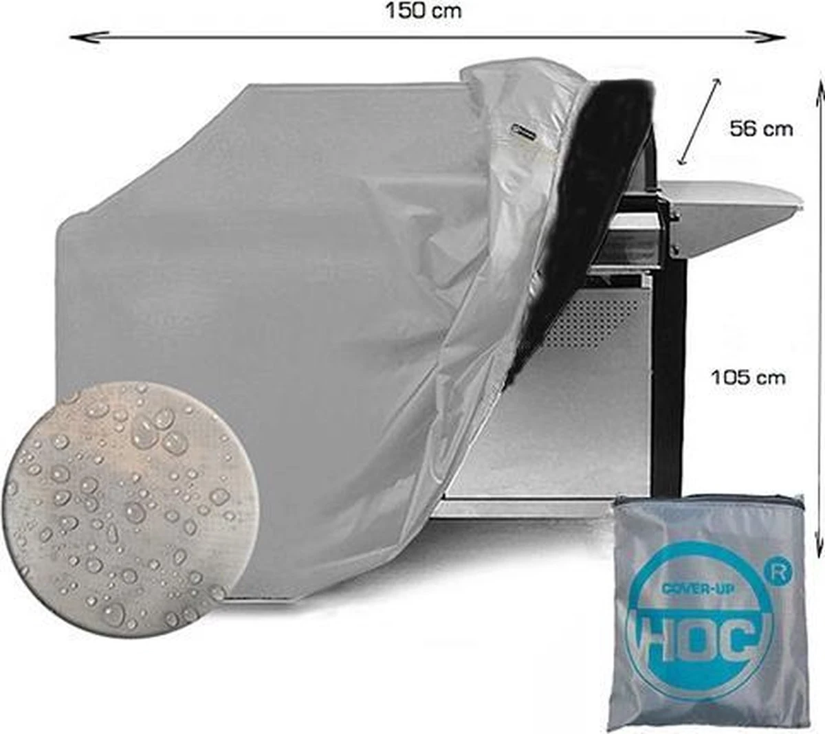 COVER UP HOC Diamond Bbq Cover Waterproof - 150x56x105 Cm - Avec Sangles Et Cordon De Serrage Storm 11 COVER UP HOC Diamond Bbq Cover Waterproof - 150x56x105 Cm - Avec Sangles Et Cordon De Serrage Storm – Image 9