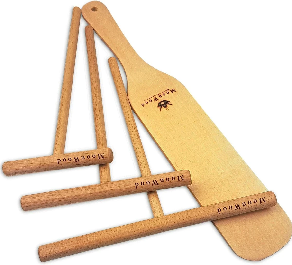 Crêpière - Spatule à Crêpes - 4 Pièces En Bois (18", 13", 9" Spatule Et Spatule En Bois De 30 Cm De Long) Tailles Pratiques Pour Tous Les Amateurs De Crêpes - Crêpière 100% Naturelle Et De Haute Qualité 3 Crêpière - Spatule à Crêpes - 4 Pièces En Bois (18", 13", 9" Spatule Et Spatule En Bois De 30 Cm De Long) Tailles Pratiques Pour Tous Les Amateurs De Crêpes - Crêpière 100% Naturelle Et De Haute Qualité