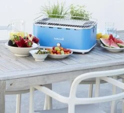 Barbecook Carlo - Barbecue Au Charbon De Bois - Barbecue De Table - Sac De Transport - Compact - Ventilateur - 38,5 X 28,5 Cm - 6 P. - Bleu -Magasin D'Accessoires Pour Barbecue 1200x1089
