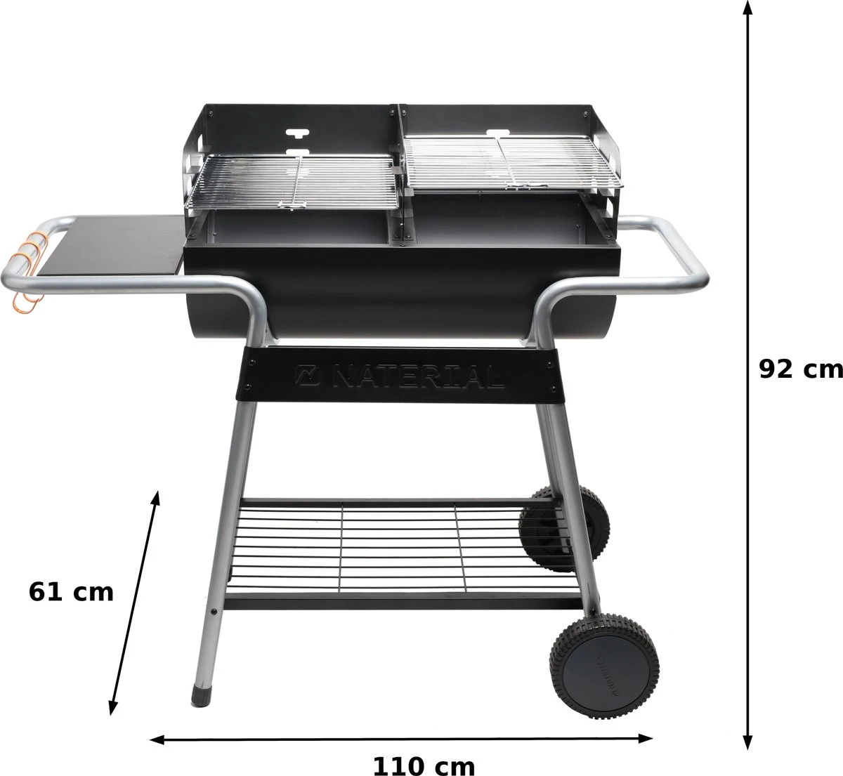 NATERIAL - Barbecue à Charbon ICARUS - Chariot 10 Personnes - H.92 X L.110 X P.61 Cm - Acier Peint - Zwart - BBQ Angulaire Sans Couvercle 4 NATERIAL - Barbecue à Charbon ICARUS - Chariot 10 Personnes - H.92 X L.110 X P.61 Cm - Acier Peint - Zwart - BBQ Angulaire Sans Couvercle – Image 2