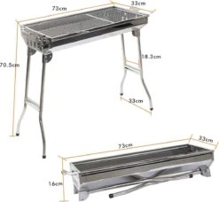 Gril De Carbone D'acier Inoxydable De Requin De Grand-mère, Gril Plein Air Pliable Portatif De Barbecue, Approprié à La Partie De BBQ De 5-10 Personnes -Magasin D'Accessoires Pour Barbecue 1200x1108 1