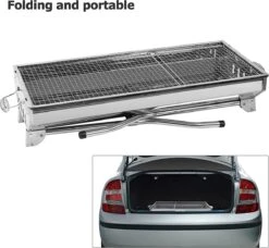 Gril De Carbone D'acier Inoxydable De Requin De Grand-mère, Gril Plein Air Pliable Portatif De Barbecue, Approprié à La Partie De BBQ De 5-10 Personnes -Magasin D'Accessoires Pour Barbecue 1200x1110